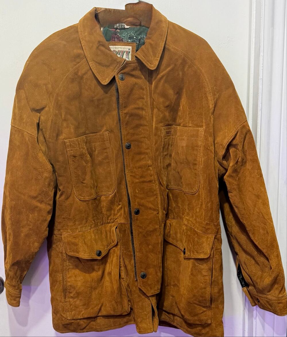 Vintage Gordon & Ferguson 1871 Brown Suede Leather Hunting Field Jacket XL